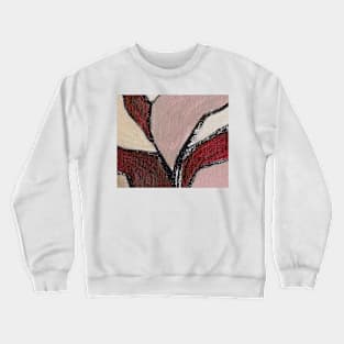 Rose Bordeaux Beige Abstract Art Crewneck Sweatshirt